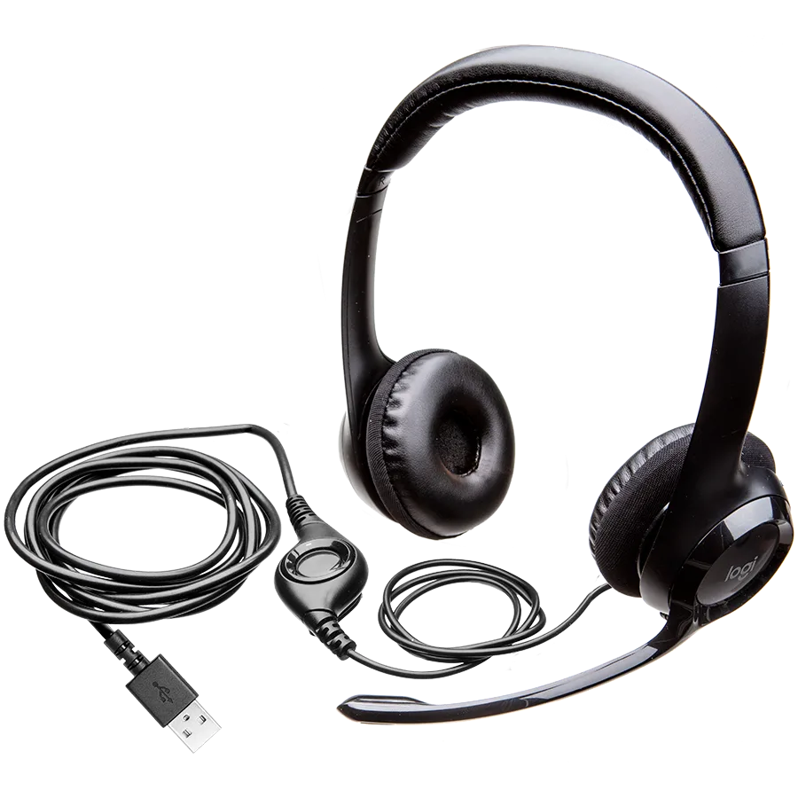 Слушалки LOGITECH H390 Corded Headset - BLACK - USB