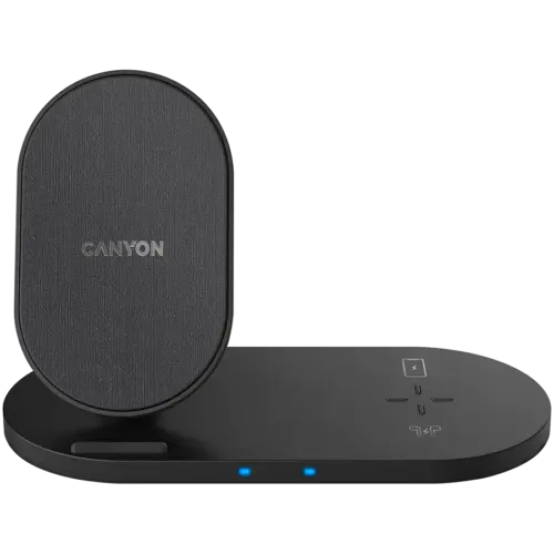 Зарядно за мобилен телефон CANYON wireless charger WS-202 10W 2in1 Black