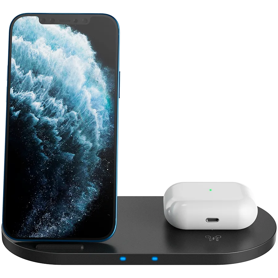 Зарядно за мобилен телефон CANYON wireless charger WS-202 10W 2in1 Black - Image 8