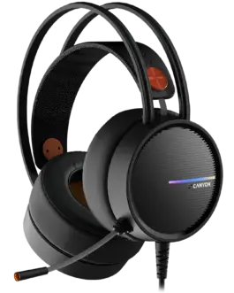 Геймърски слушалки CANYON INTERCEPTOR GH-8A Gaming headset 3.5mm jack plus USB connector for LED backlight adjustable mi