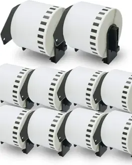КОМПЛЕКТ 10 ЛЕНТИ ЗА ЕТИКЕТНИ ПРИНТЕРИ BROTHER ТИП QL - CONTINUOUS PAPER TAPE - 62 mm x 3048 m - 10 броя DK22205 (DK-222