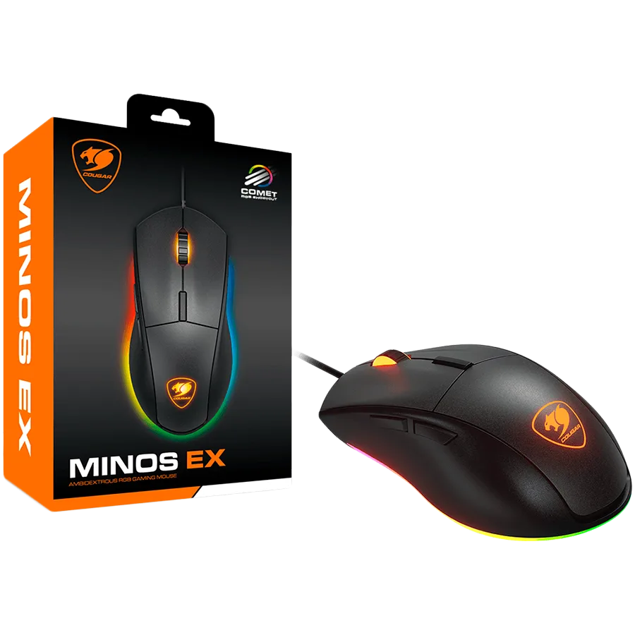 Геймърска мишка COUGAR Minos EX, Gaming Mouse, PAW3309 Optical gaming sensor, RGB Lightning, 6400 DPI, 1000Hz Poling rate, 20M gaming switches, 1.8m Cable length, 89g. - Image 52
