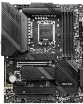 Alternative view of Дънна платка MSI MAG Z790 TOMAHAWK WIFI, ATX, Socket LGA 1700, Dual Channel DDR5 7200+(OC)MHz, 2x PCIe x16 slots, 4x M.2 slots, 1x HDMI, 1x DP, 4x USB 3.2 Gen2, 4x USB 3.2 Gen2, 4x USB 2.0, Type-C, 7.1 HD Audio, 2.5Gbps LAN