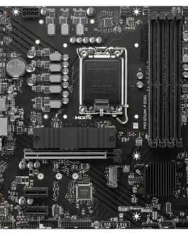 Alternative view of Дънна платка MSI PRO B760M-P DDR4, mATX, Socket 1700, Dual Channel DDR4 4800(OC)MHz, 1x PCIe x16 slots, 2x M.2 slots, 1x HDMI, 1x DP, 1x VGA, 1x USB 3.2 Gen 2 Type-C, 1x USB 3.2 Gen 1, 4x USB 2.0, 7.1 HD Audio, 1Gbps LAN, 3Y