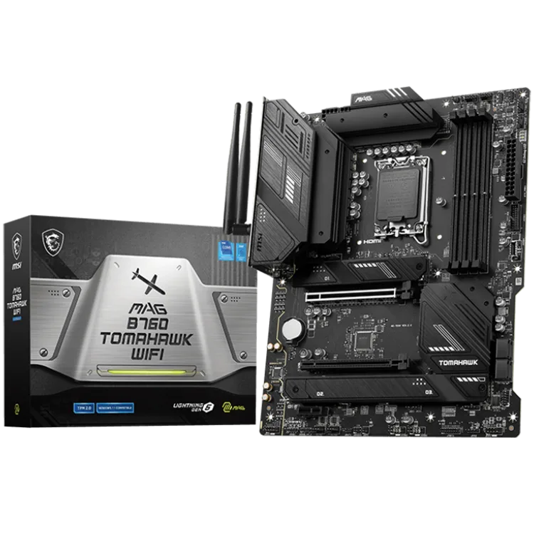 Дънна платка MSI MAG B760 TOMAHAWK WIFI ATX Socket 1700 Dual Channel DDR5 7000+(OC)MHz 2x PCIe x16 slots 3x M.2 slots 1x