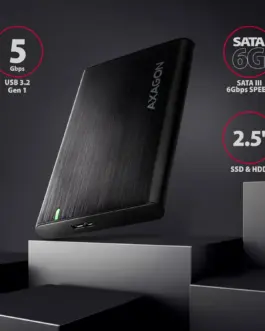 Alternative view of Чекмедже за диск AXAGON EE25-A6M USB3.0 - SATA 6G 2.5" External SCREWLESS ALU RAW box BLACK