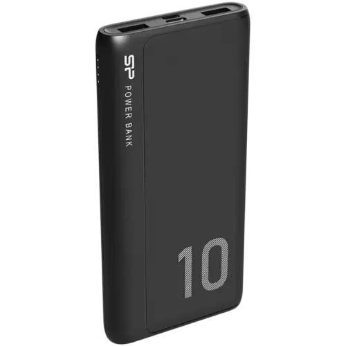 Alternative view of Външна батерия Silicon Power GP15 10.000mAh PowerBank > 500 charging cycles Dual input Micro-B & Type-C, Dual USB output 2.1A, 10000mAh, Li-polymer, Black