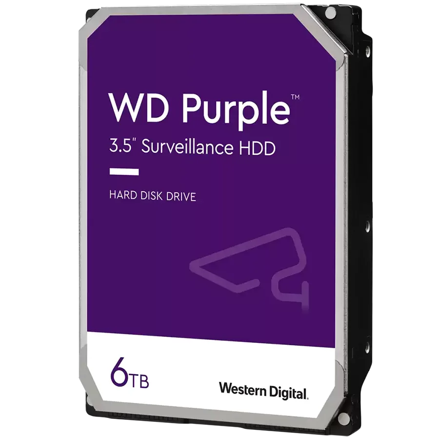 Хард диск HDD Video Surveillance WD Purple 6TB CMR 3.5 256MB SATA 6Gbps TBW: 180