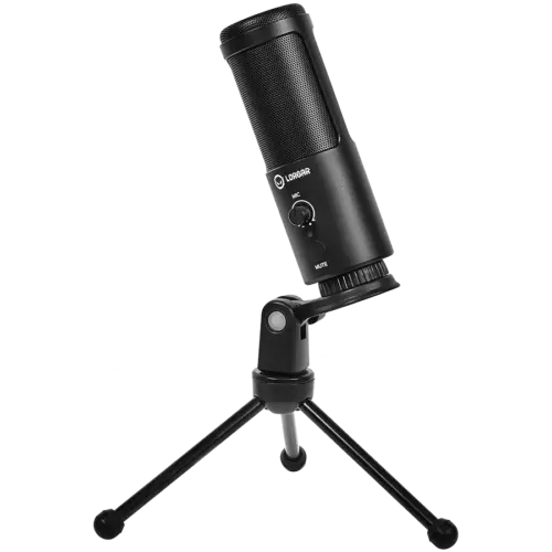 Геймърски микрофон LORGAR Voicer 521 Gaming Microphone Black USB condenser mic with Volume Knob 3.5MM headphonejack mute