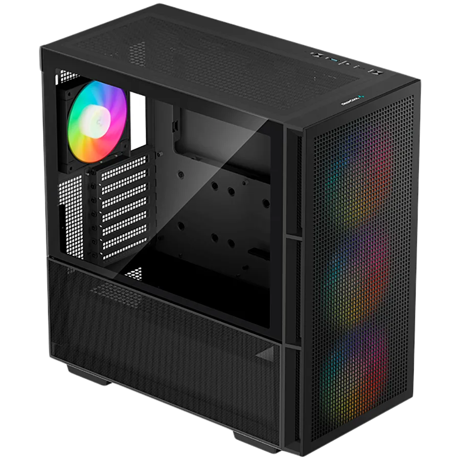 Кутия за компютър DeepCool CH560, Mid Tower, Mini-ITX/Micro-ATX/ATX/E-ATX, 1xUSB3.0, 1xType-C, 1xAudio, 3x140mm + 1x120mm Pre-Installed ARGB Fans, Tempered Glass, Mesh Panels, GPU Support Arm, Black, R-CH560-BKAPE4-G-1 - Image 58