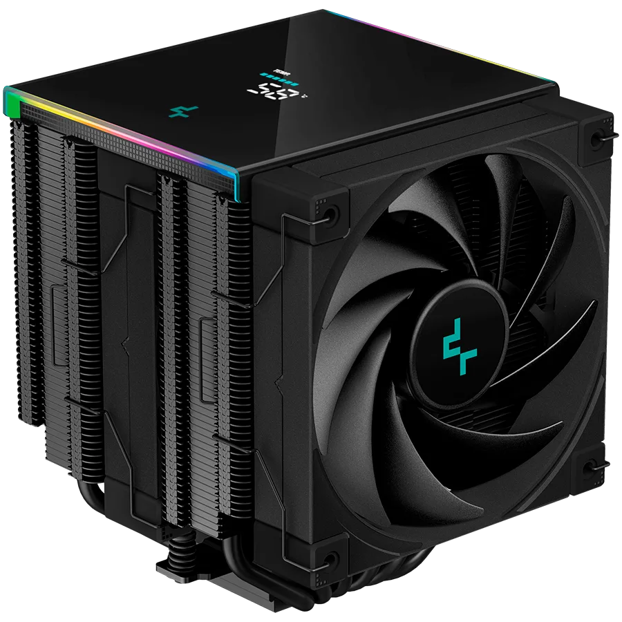 Охладител за процесор Охладител DeepCool AK620 Digital, CPU Air Cooler, 2x120mm FK120 PWM Fan, Digital Display, ARGB, TDP 260W, 6 Heatpipes, LGA2066/2011-v3/2011/1700/1200/115x, AMD AM5/AM4, 129x138x162 mm(LxWxH), 3Y, R-AK620-BKADMN-G - Image 67