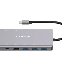 USB хъб CANYON hub DS-12 13in1 4k USB-C Dark Grey