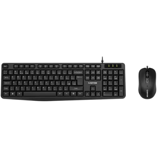 Клавиатура CANYON USB standard KB water resistant BG layout bundle with optical 3D wired mice 1000DPI