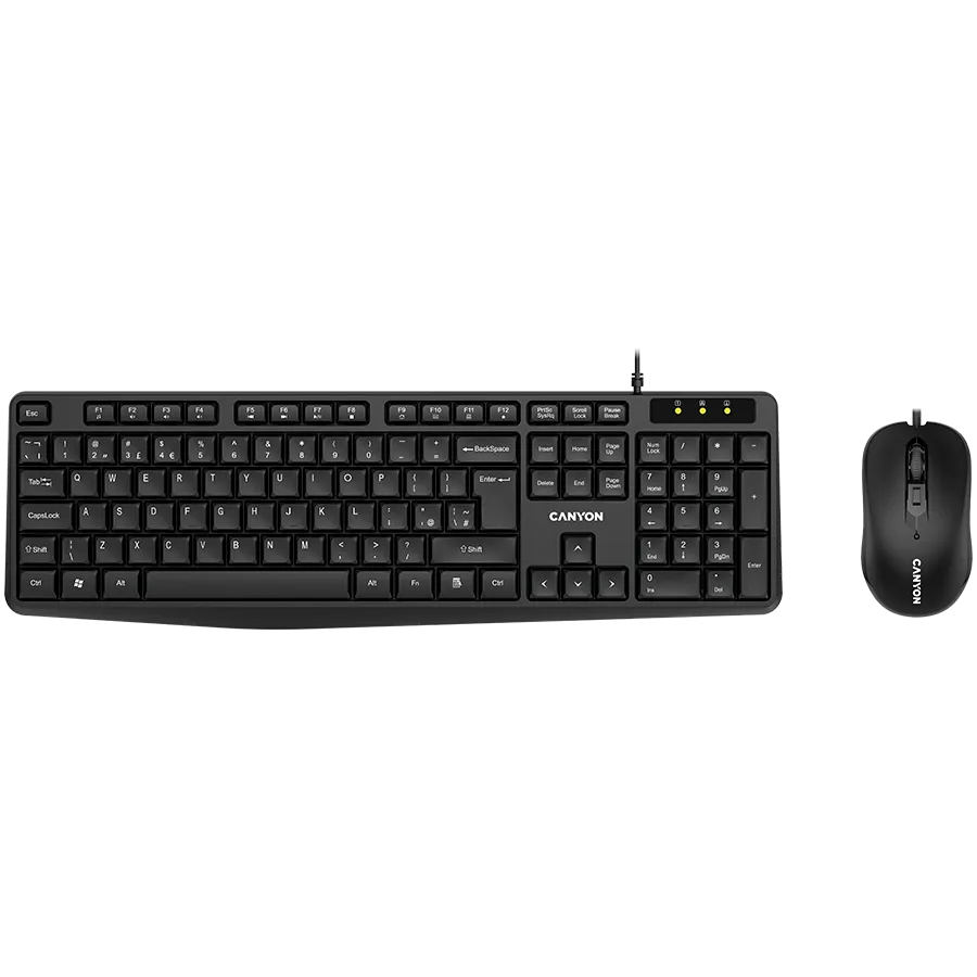 Клавиатура CANYON USB standard KB water resistant BG layout bundle with optical 3D wired mice 1000DPI