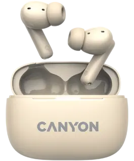 Bluetooth слушалки CANYON headset OnGo TWS-10 ANC+ENC Beige