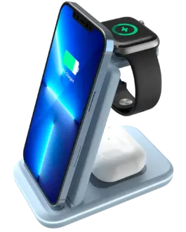 Зарядно за мобилен телефон CANYON wireless charger WS-304 15W 3in1 Blue