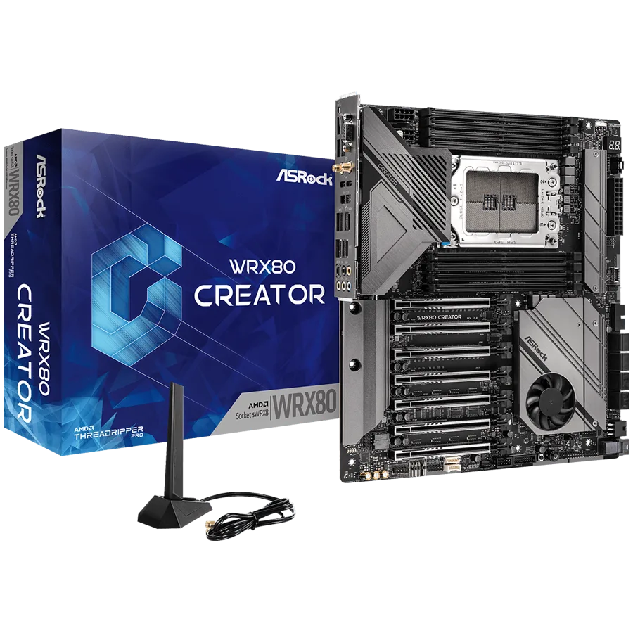 Дънна платка ASROCK Main Board WRX80 Creator R2.0 Supports AMD Ryzen Threadripper PRO 8 Power Phase Design 105A SPS 14 L