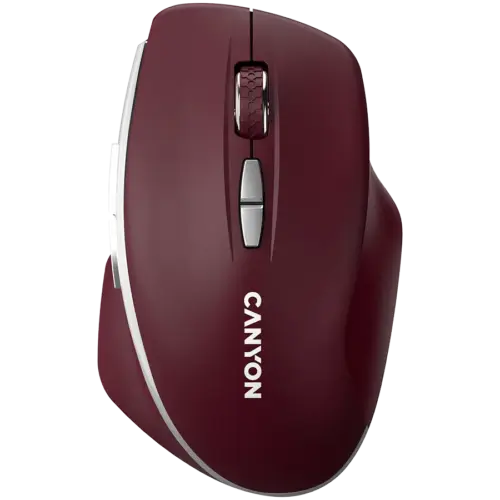Безжична мишка CANYON mouse MW-21 BlueLED 7buttons Wireless Burgundy Red
