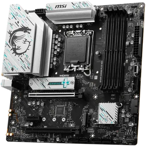 Дънна платка MSI Main Board Desktop B760M GAMING PLUS WIFI LGA 1700 4xDDR5 mATX Dual Channel DDR5 6800(OC)MHz 2x PCIe x1