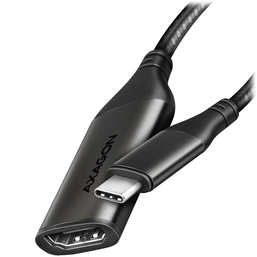 Видео адаптер AXAGON RVC-HI2M USB-C -> HDMI 2.0 adapter 4K/60Hz Aluminum 25cm cable