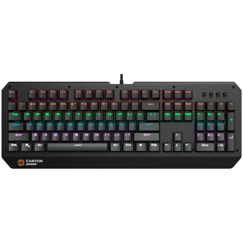 Геймърска клавиатура CANYON Hazard GK-6 Wired multimedia gaming keyboard with lighting effect 108pcs rainbow LED Numbers