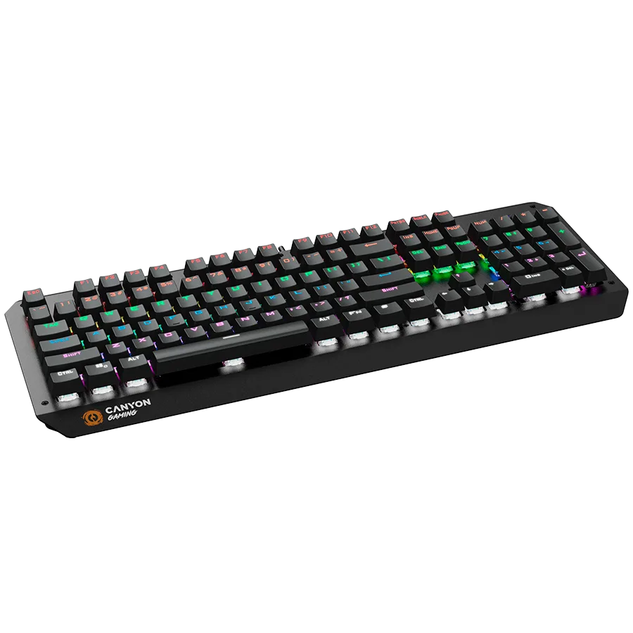 Геймърска клавиатура CANYON Hazard GK-6, Wired multimedia gaming keyboard with lighting effect, 108pcs rainbow LED, Numbers 104keys, EN double injection layout, cable length 1.8M, 450.5*163.7*42mm, 0.90kg, color black - Image 19