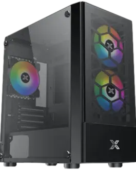 Кутия за компютър Xigmatek Oreo Black EN47758 M-ATX USB3.0x1+USB2.0x2 Meshed Grill FP Left TG 3PCS X24F Fixed RGB