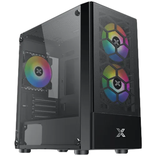 Кутия за компютър Xigmatek Oreo Black EN47758 M-ATX USB3.0x1+USB2.0x2 Meshed Grill FP Left TG 3PCS X24F Fixed RGB