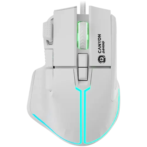 Геймърска мишка CANYON mouse Fortnax GM-636 RGB 9buttons Wired White