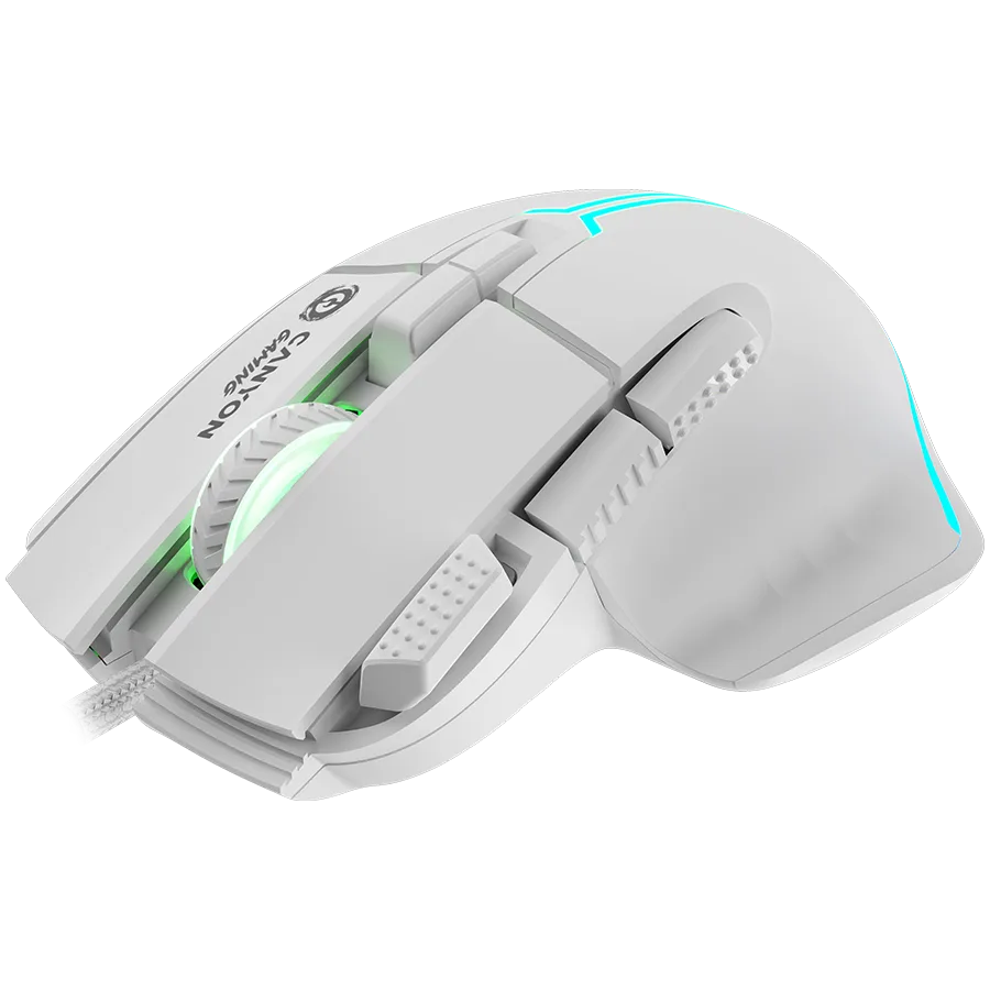 Геймърска мишка CANYON mouse Fortnax GM-636 RGB 9buttons Wired White - Image 55