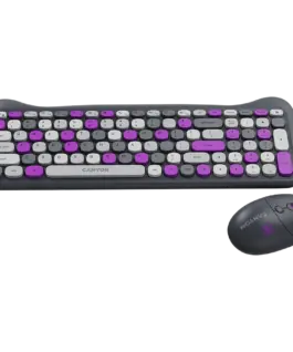 Alternative view of Клавиатура CANYON HSET-W6 EN Keyboard+Mouse Kitty Edition AAA+АА Wireless Violet