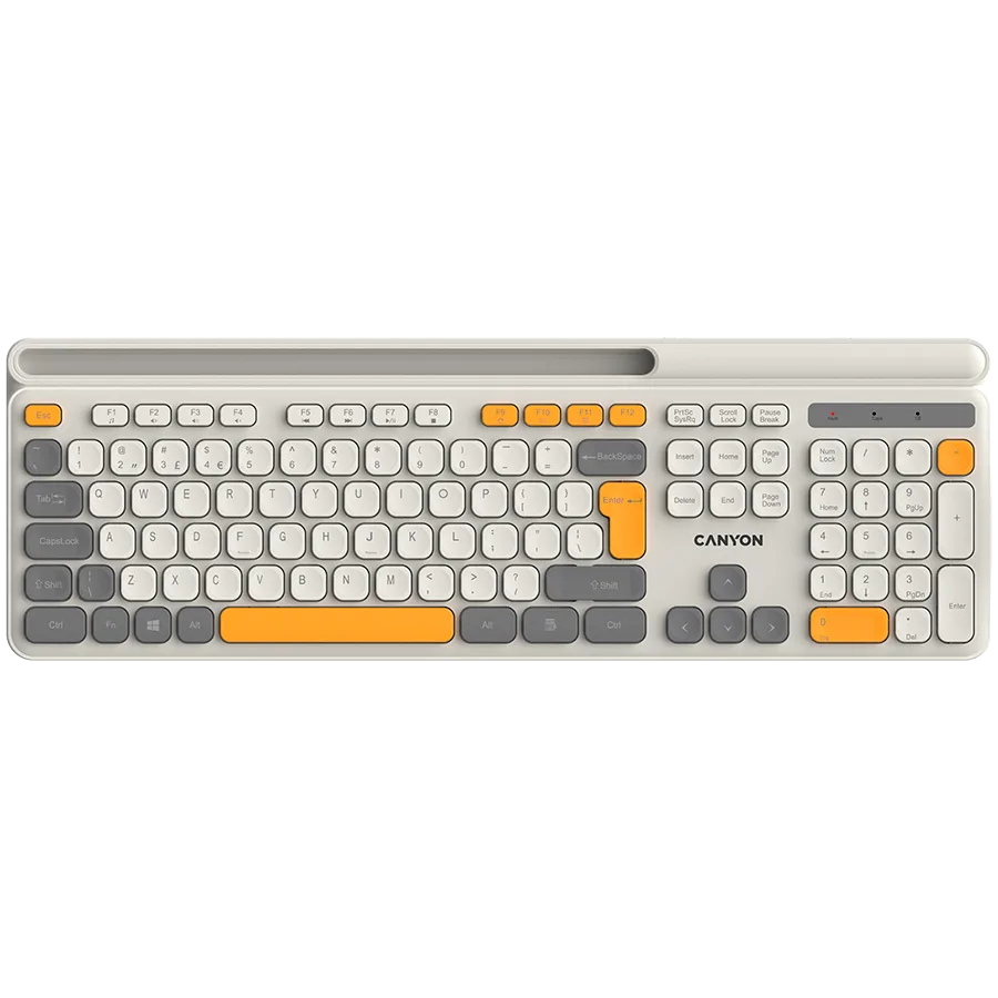 Клавиатура CANYON keyboard HKB-W03 EN AAA Wireless Beige