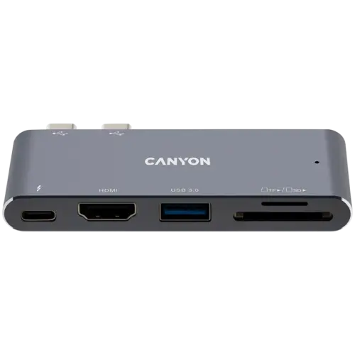 USB хъб CANYON hub DS-5 5in1 Thunderbolt 3 4k Space Grey