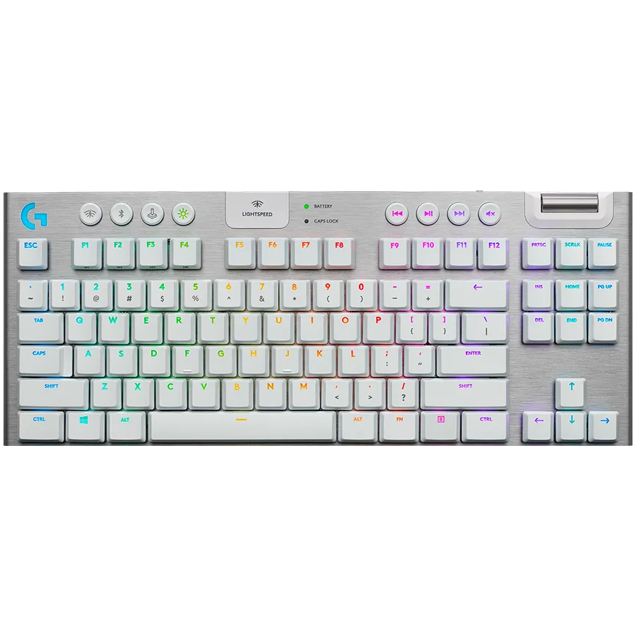 Геймърска клавиатура LOGITECH G915 X LIGHTSPEED TKL Wireless Gaming Keyboard - WHITE - US INTL - 2.4GHZ/BT - EMEA28i-935