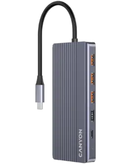 USB хъб CANYON hub DS-16 13in1 4k USB-C Grey