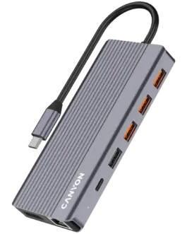 Alternative view of USB хъб CANYON hub DS-16 13in1 4k USB-C Grey