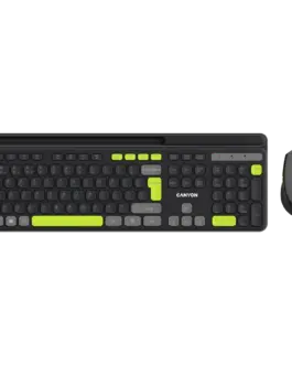 Клавиатура CANYON HSET-W5 EN Keyboard+Mouse AAA+AA Wireless Black