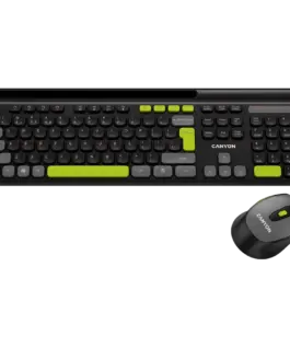Alternative view of Клавиатура CANYON HSET-W5 EN Keyboard+Mouse AAA+AA Wireless Black