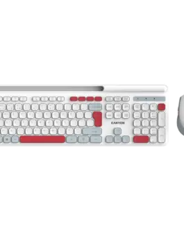 Клавиатура CANYON HSET-W5 EN Keyboard+Mouse AAA+AA Wireless White