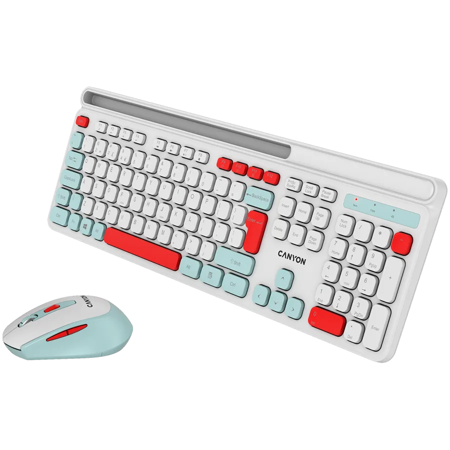 Клавиатура CANYON HSET-W5 EN Keyboard+Mouse AAA+AA Wireless White - Image 20