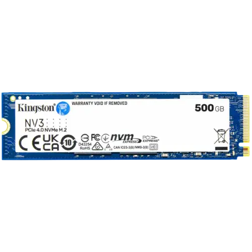 SSD диск Kingston 500GB NV3 SSD M.2 2280 PCIe 4.0 NVMe Read: 5000/ Write: 3000MB/s