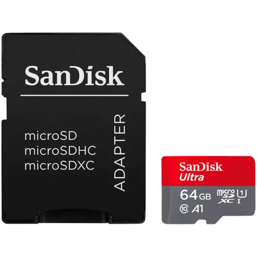 Карта памет SANDISK Ultra microSDXC 64GB + SD Adapter 140MB/s A1 Class 10 UHS-I