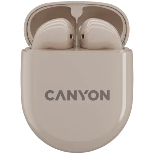 Bluetooth слушалки CANYON headset TWS-6 Beige