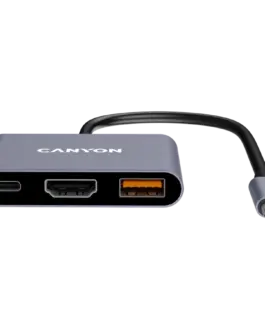 Alternative view of USB хъб CANYON hub DS-4 3in1 USB-C Grey