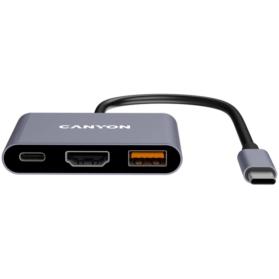 USB хъб CANYON hub DS-4 3in1 USB-C Grey - Image 2