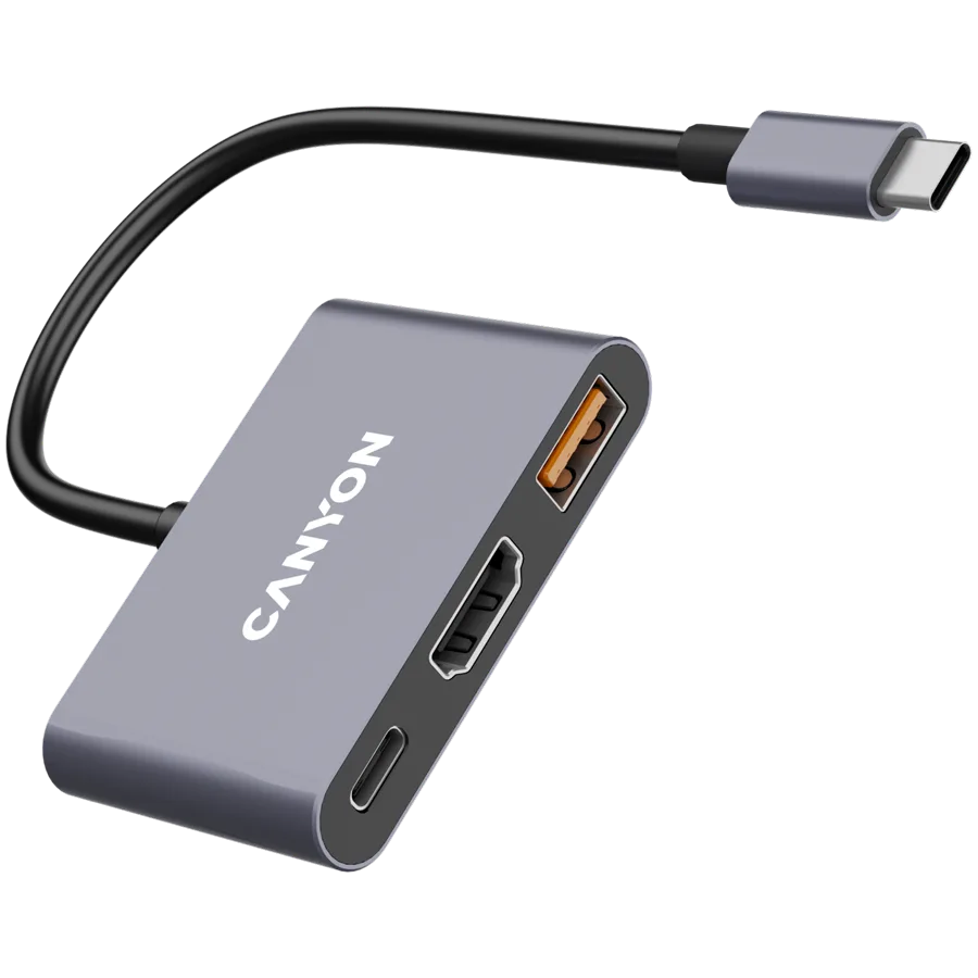USB хъб CANYON hub DS-4 3in1 USB-C Grey - Image 3