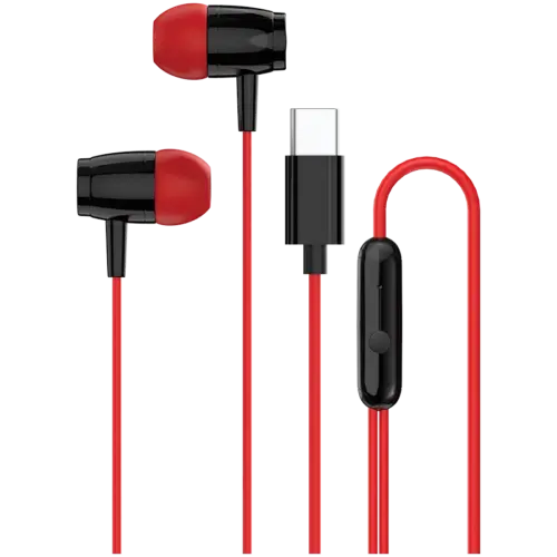 Слушалки CANYON headphones SEP-5 TYPE-C Red