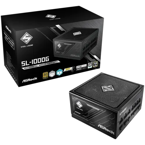 Захранване за компютър Asrock SL-1000G 1000W 80 Plus GOLD Fully Modular PSU Japanese Capacitors 2x EPS 12V CPU(4+4pin) 1