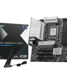 Дънна платка MSI PRO B860M-A WIFI mATX LGA 1851 4x DDR5 Dual Channel DDR5 up to 8600(OC)MHz 4x PCIe x16 slot 3x M.2 slot