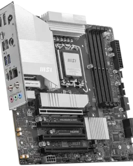 Alternative view of Дънна платка MSI PRO B860M-A WIFI, mATX, LGA 1851, 4x DDR5 Dual Channel DDR5 up to 8600(OC)MHz, 4x PCIe x16 slot, 3x M.2 slot, 2x USB 2.0, 2x USB 5Gbps, 1x USB 10Gbps, 1x USB 5Gbps Type-C, HDMI, DP, 7.1 HD Audio, 5G LAN, WiFi , BT, 3Y